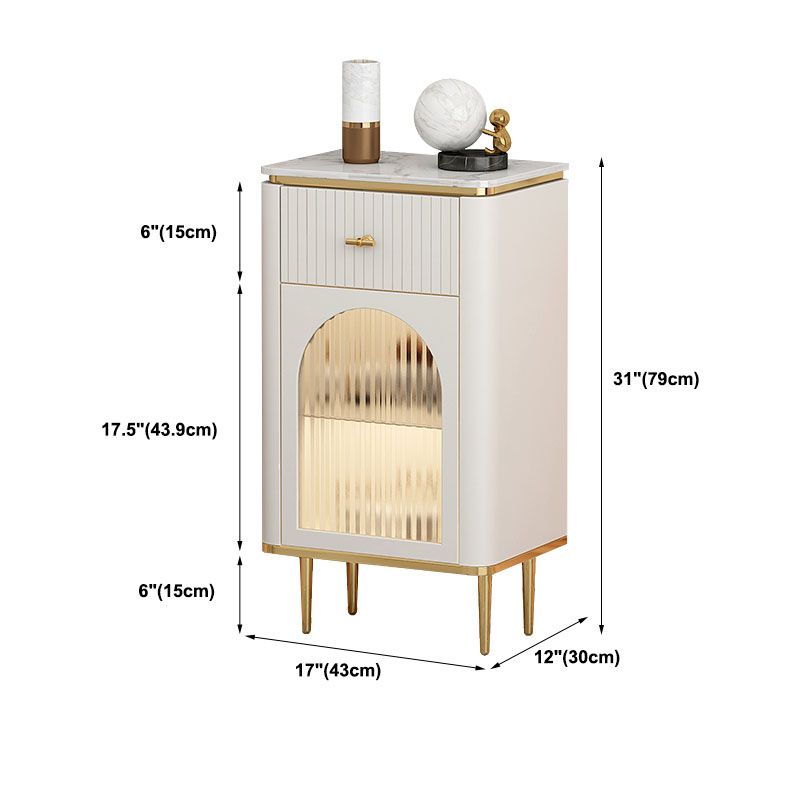 Contemporary Storage Chest Dresser Stone Top Storage Chest 11.81-inch W