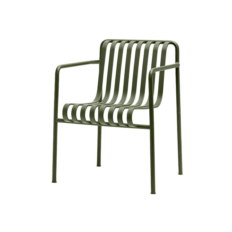 Green Modern Dining Chairs Metal Open Back Outdoors Dining Chairs