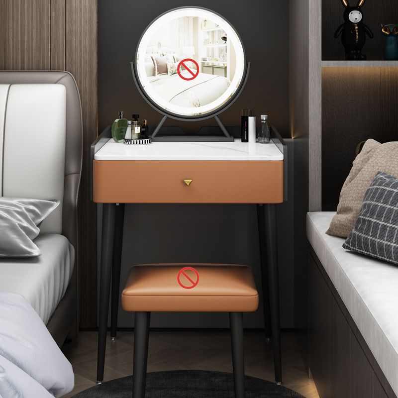 17.32" Wide Vanity Set Contemporary Dressing Table with Drawer