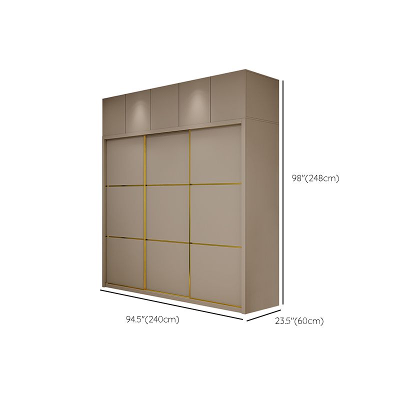 Contemporary Style Wardrobe Wooden Bedroom Wardrobe Closet with Clothes Rail