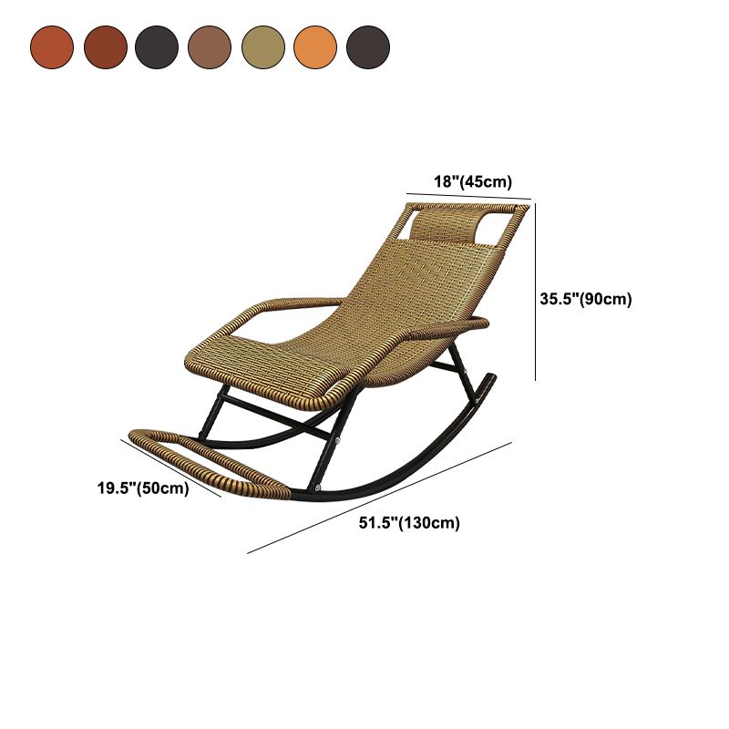 Traditional Indoor Recliner Chair Wicker Rocking Chair  Woven Rattan