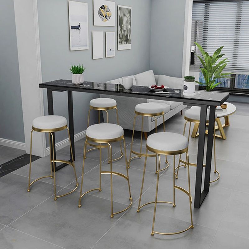 Marble Top Bar Table Rectangle Contemporary Style Pub Table for Home