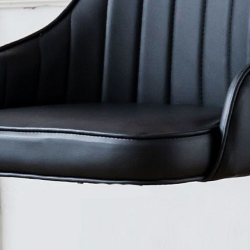 Contemporary Metal Bar and Counter Stool Low Back Stool with Pedestal Base