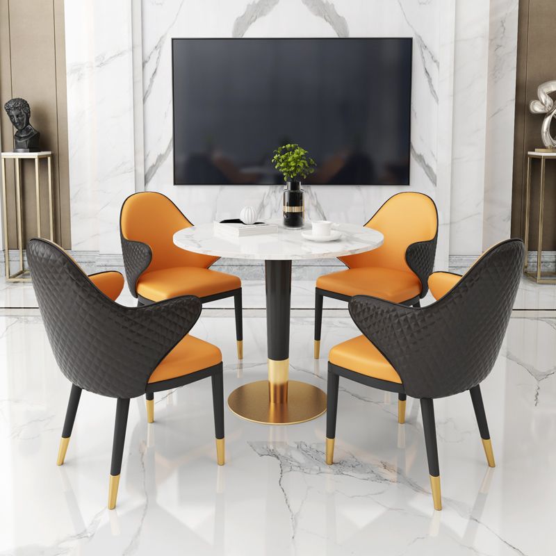 Glam 1/2/3/4/5 Pieces Round Furniture Sintered Stone Standard Height Dining Room Table Set