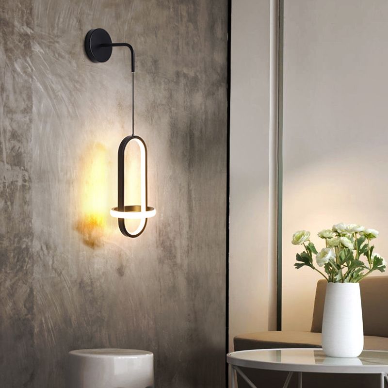 Ultramoderne ring wandbevestiging verlichting aluminium wand gemonteerd verlichtingsarmatuur voor woonkamer