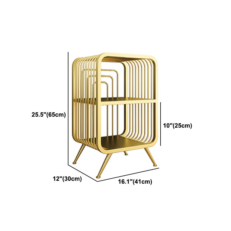 Libreria standard di ferro scandinavo oro chiuso libreria verticale per camera da letto