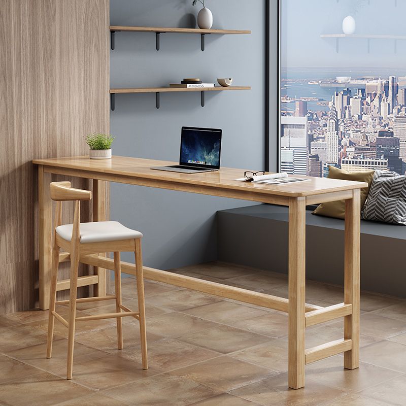 Contemporary Bar Dining Table Living Room Rectangle Wood Counter Table