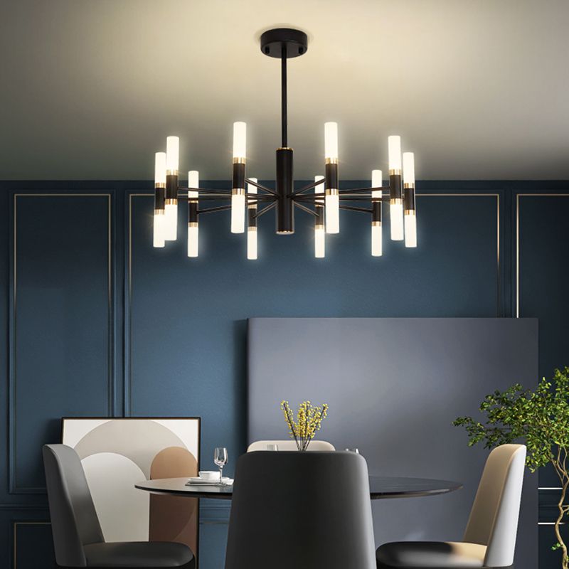 Linear Chandelier Light Fixtures Postmodern Multi-Head Suspension Pendant Lamps for Living Room