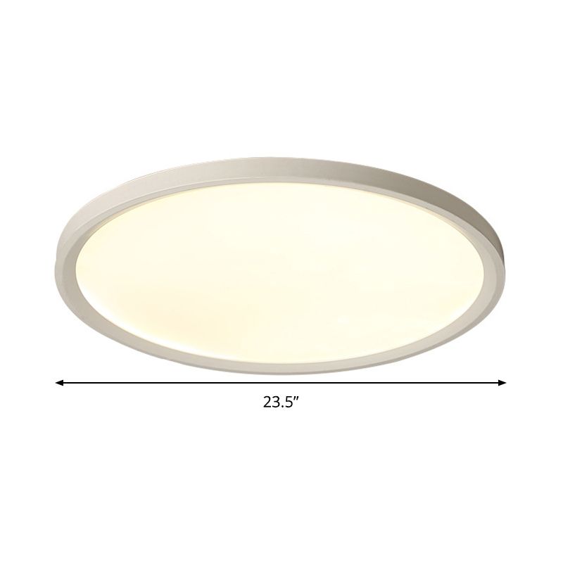 Minimalist White Disc Flush Light 16"/19.5"/23.5" Dia Super Thin Acrylic LED Ceiling Lamp in Warm/White Light/Remote Control Stepless Dimming