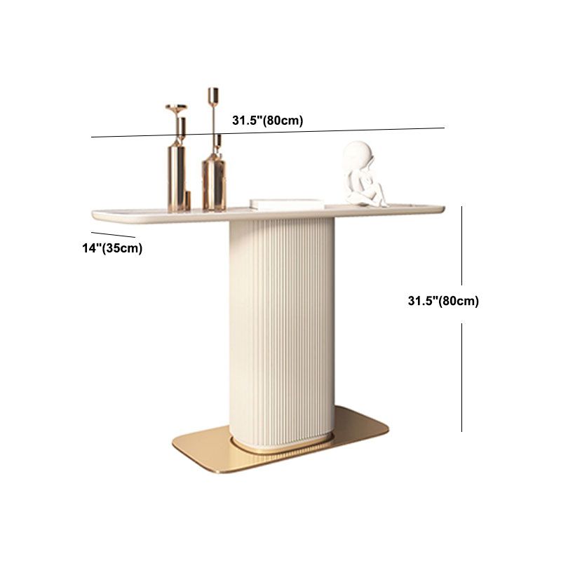 14" W Modern Stone Console Table Stain Resistant Accent Table for Hall