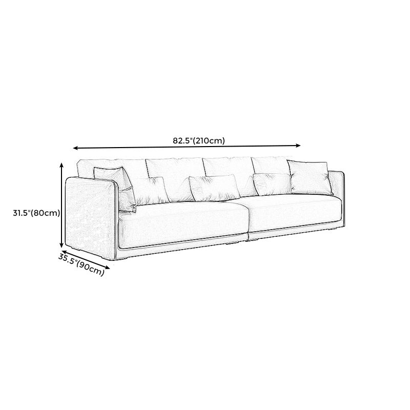 Sofa moderne en polyester 35 "W carré canapé canapé de bras avec des oreillers de boîtier pour le salon