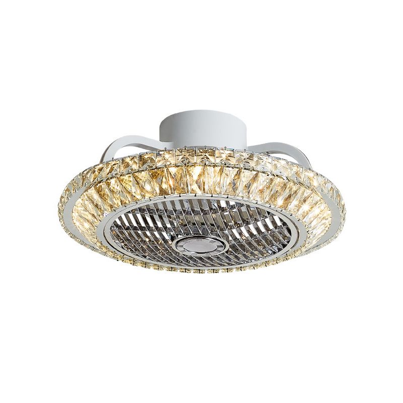 Finitura bianca Finitura rotta a sospensione Luce moderna K9 Crystal Block LED Fare lampada a soffitto, 19,5 "W