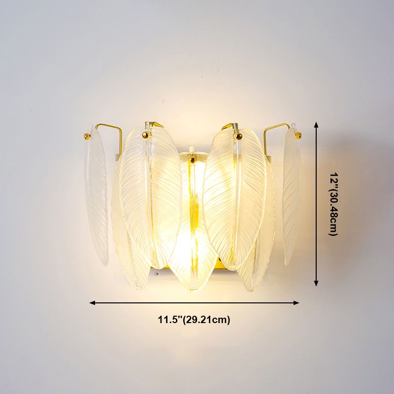 Modern Style Geometric Wall Mounted Lamps Glass 2 Lights Wall Sconces in White