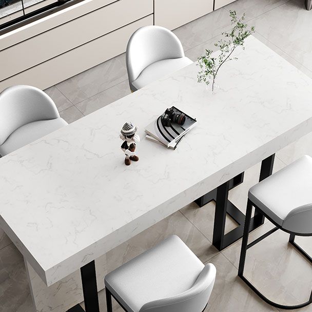 Indoor Modern Pub Dining Set 1/2/5 Pieces White Stone Top Bar Pub Table Set