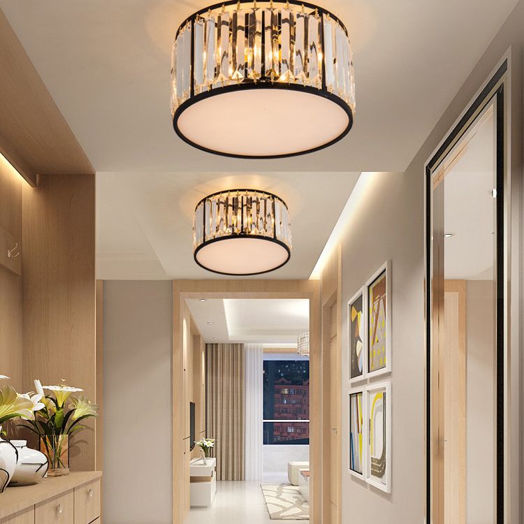 Lámpara de araña de cristal circular moderna y sencilla, cuerpo de lámpara de hardware de la Sala de estar