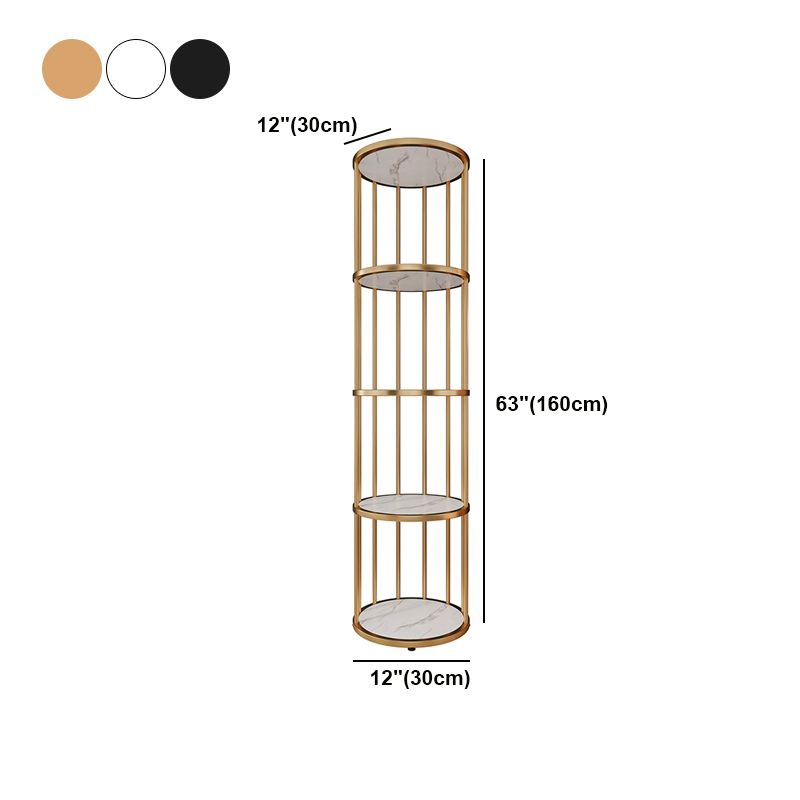 Scandinavian Metal Corner Bookshelf Open Vertical Bookshelf for Living Room