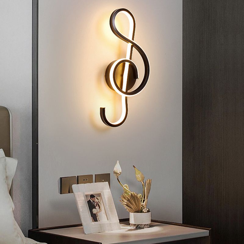 Single Contemporary Black/White Unique LED Metallic Wall Mounted for Bedroom