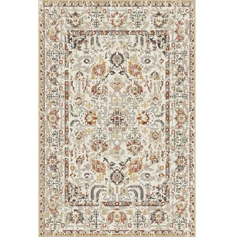 Eleganter mehrfarbiger Klassiker -Teppich Polyester Ethnischer Druck Fläche Rug Fleckenfeindingte Teppich für Wohnkultur