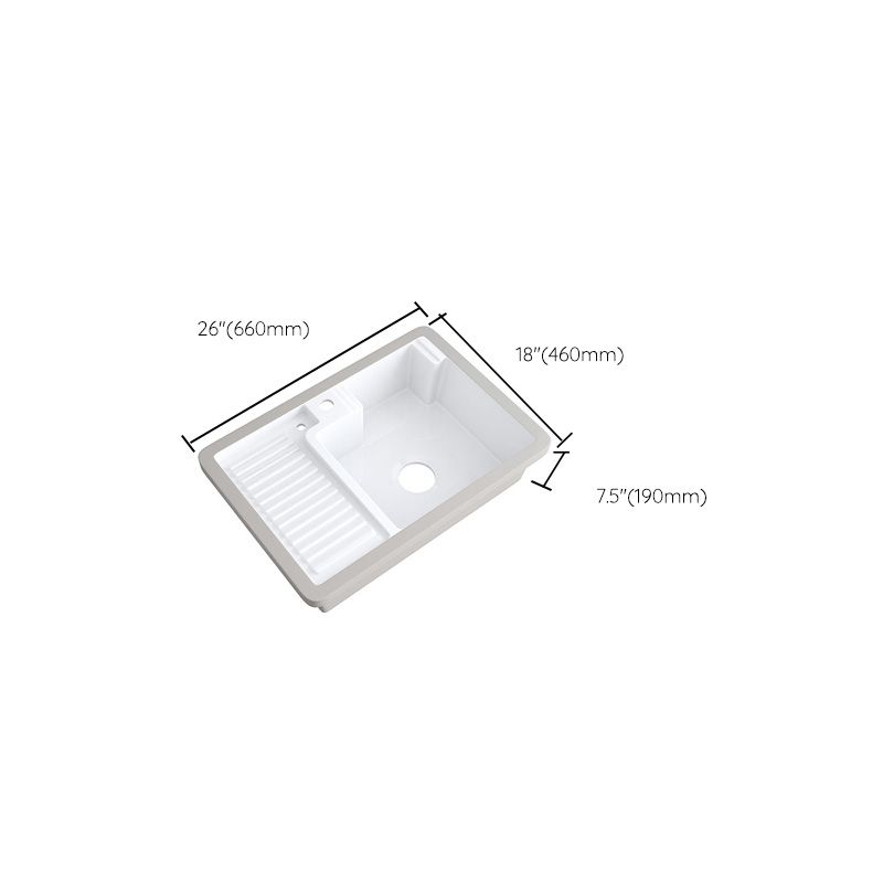 Modern Bathroom Sink Porcelain Rectangular Undermount Bathroom Sink with Pop-Up Drain
