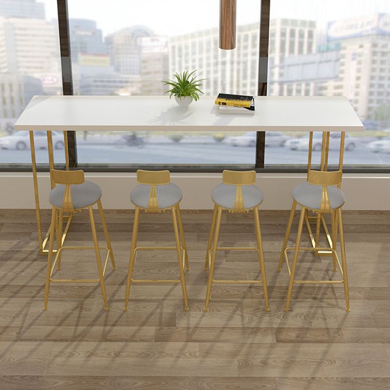 Contemporary Bar Stool Cushion Barstool with Gold Metal Legs