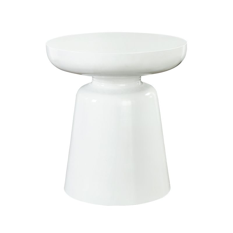 16.9" Tall Metal Round Top Side Table Iron Pedestal End Table