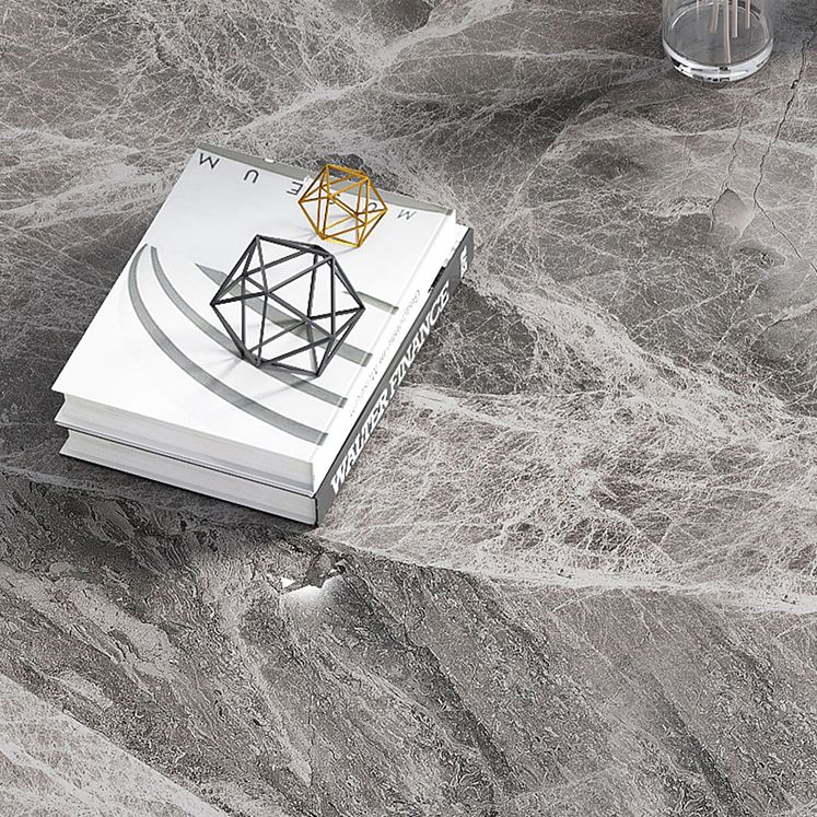 Mesa de piedra sinterizada moderna con mesa de comedor de mesa rectangular de 4 patas con base de metal