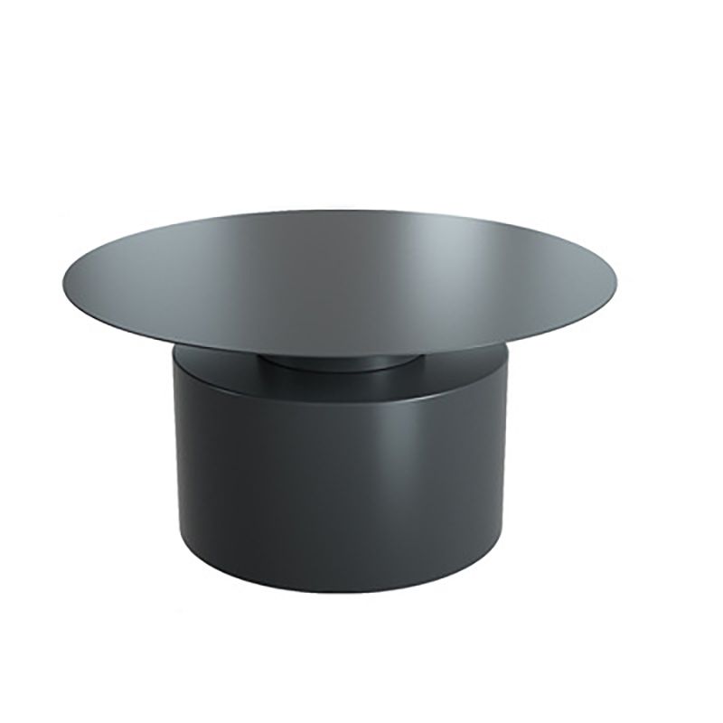 Pedestal Metal Coffee Table Contemporary Cocktail Table in Black/White