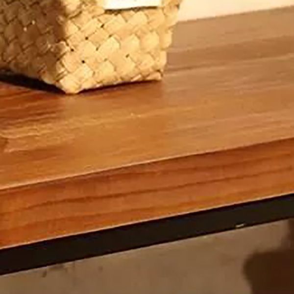 Industrial Rectangle Bistro Bar Desk Pine Solid Wood Bistro Table with Footrest