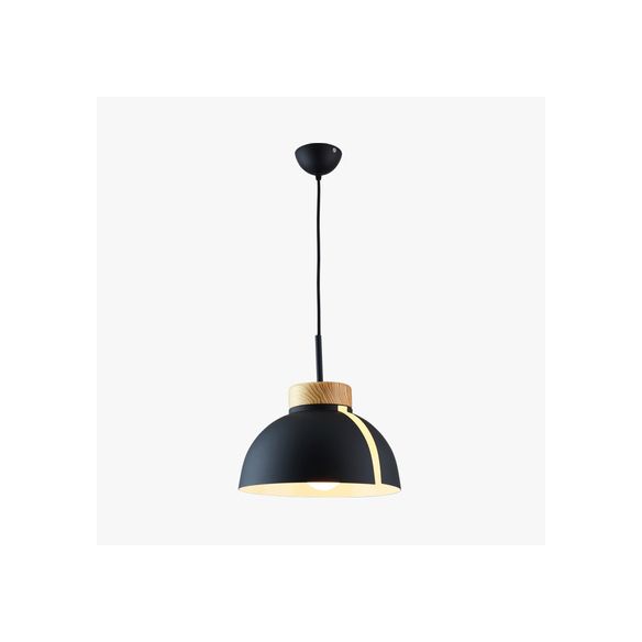 Nordic 1 Light Suspension Light with Metal Shade Pink/White/Black Dome Ceiling Pendant Light