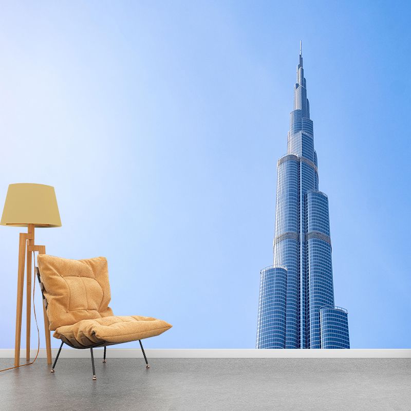 Door Sky Photography Style Building Mural Wallpaper Mildew Resistant for Bedroom