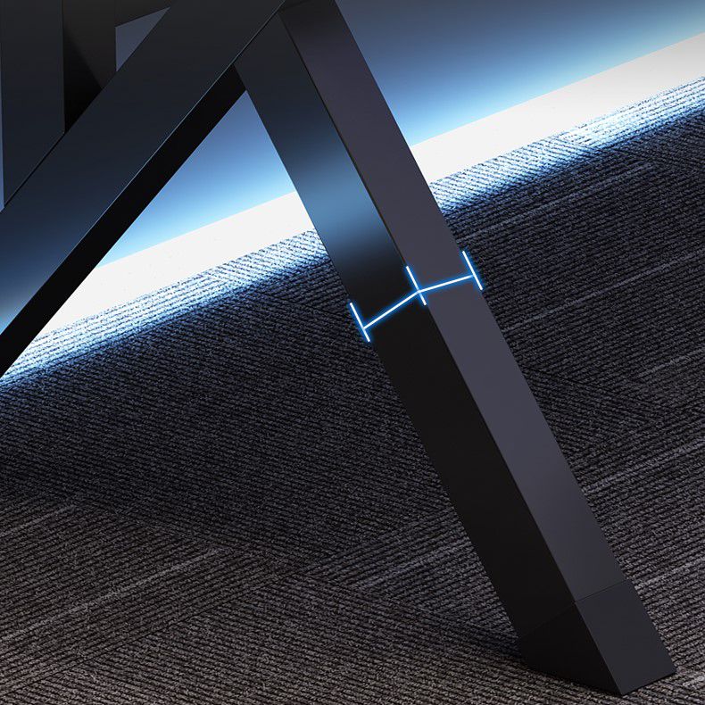 23.62" W Industrial Office Desk Antique Finish Secretary Desk with Metal Legs