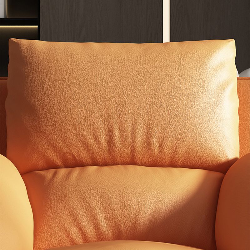Genuine Leather Accent Chair Arms Included Accent Room Chair with Ottoman, 39.37" Wide