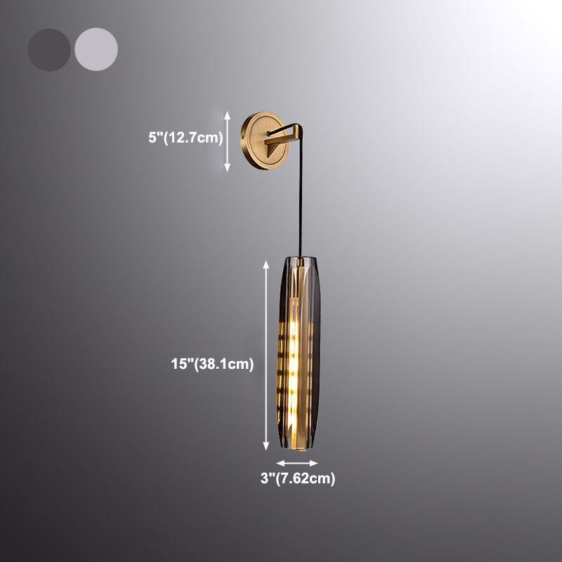 Oval Shade Crystal Wall Sconce Modern Style 1 Light Wall Mount Light Fixture