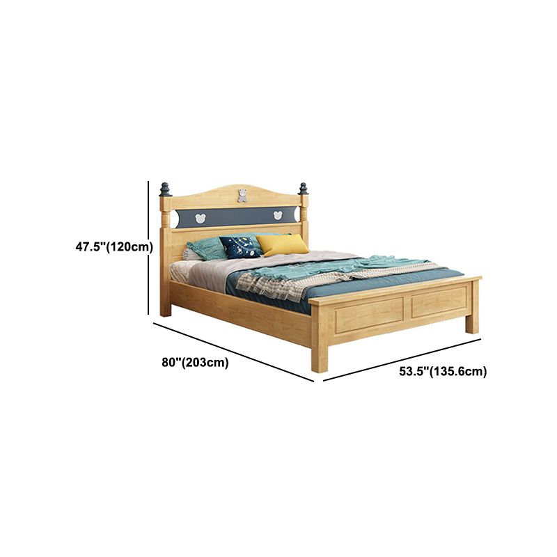 Scandinavian Solid Wood with Headboard Camelback Panel Standard Bed