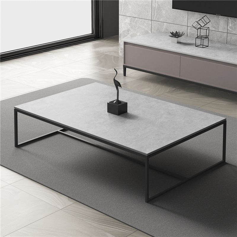 Rectangle Slate Coffee Table Frame Coffee or End Table, 16.53" High
