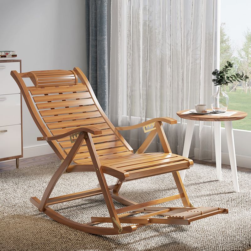 Modern Style Cushions Rocker Chair Spindle Rocker Chair with Bamboo Frame