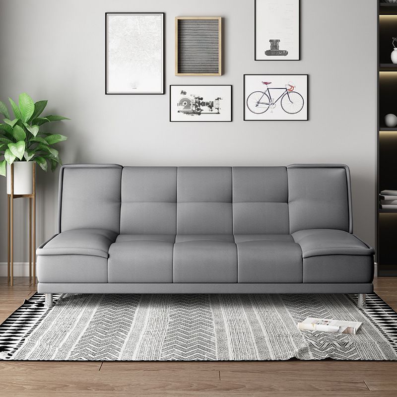 Modern Armless Convertible Chair Single Sleeper Sofa with Biscuit Back