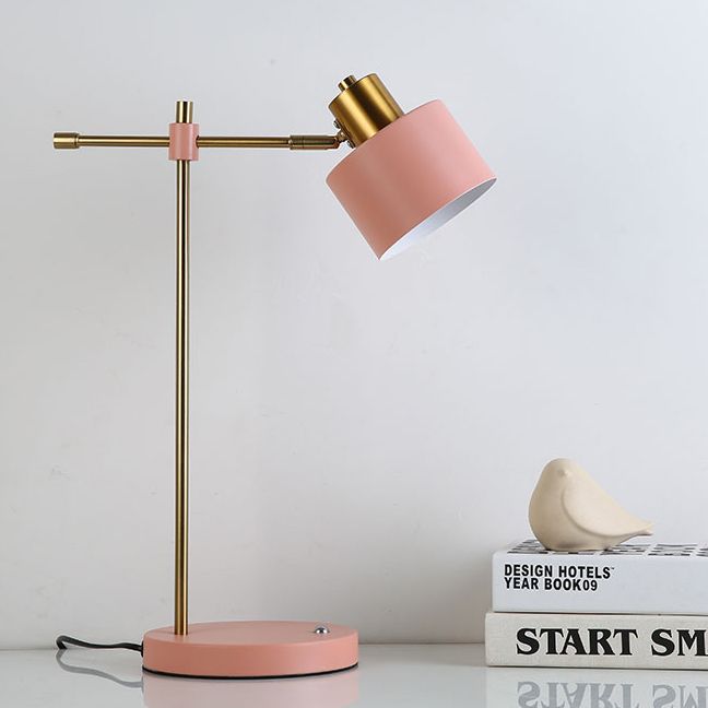 Contemporary Style Night Table Lamp Metal Shade Table Light for Bedroom
