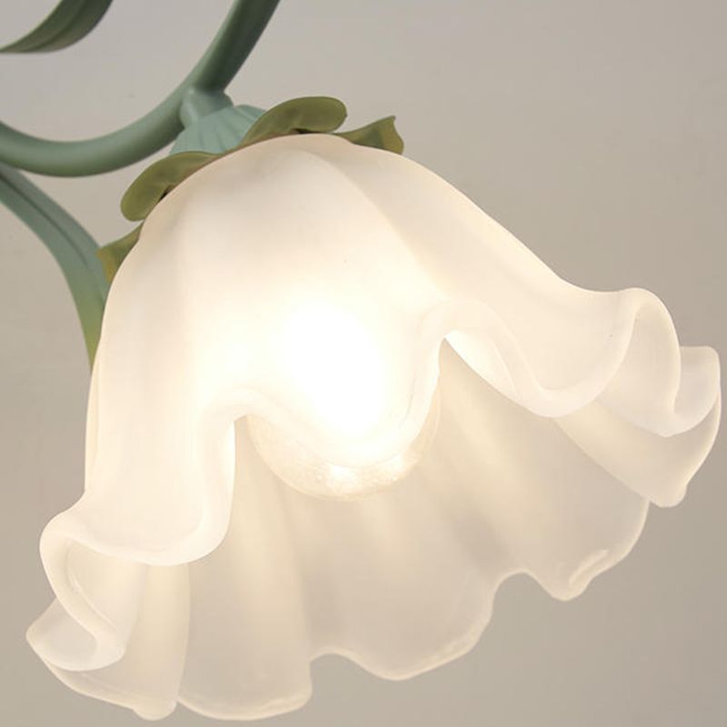 1/2-Light Contemporary Green Glass Shaded Metallic Wall Mounted for Bedroom