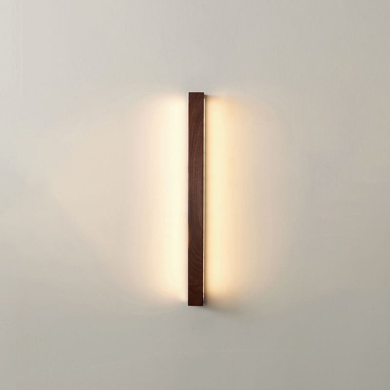 Wood Linear 1-Light Wall Sconce Contemporary Wall Mounted Lamp for Bedroom