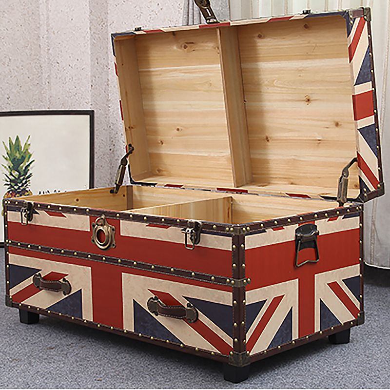 Scandinavian Trunk Storage Coffee Table Wooden Cocktail Table for Living Room