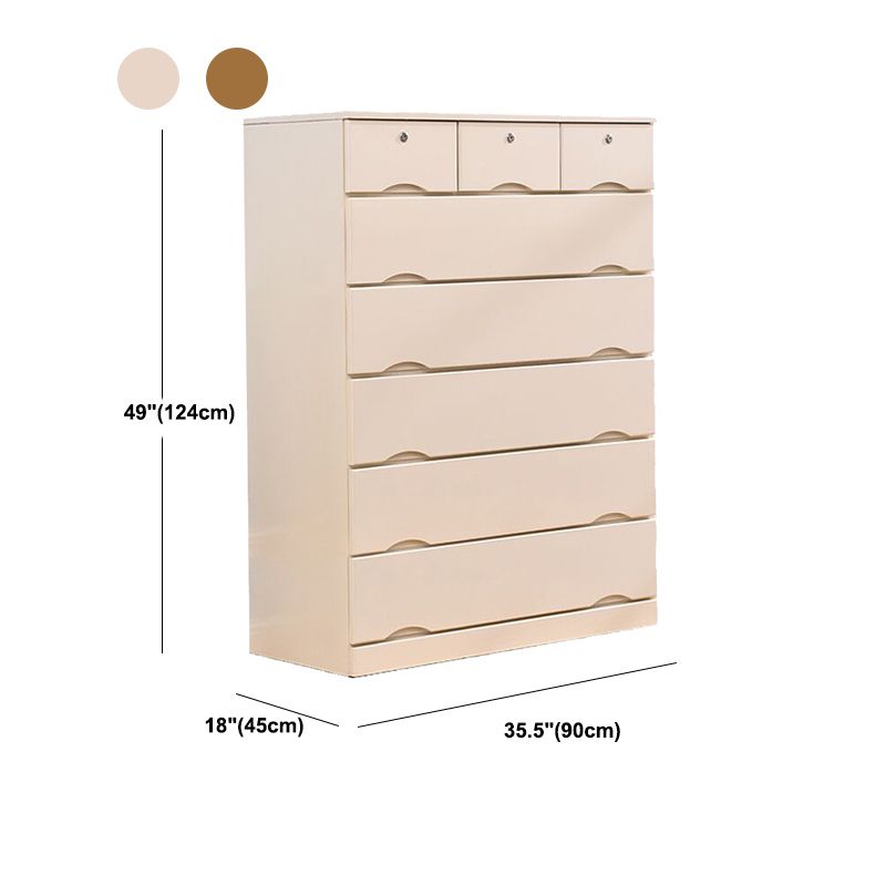 Contemporary Chest Wooden Horizontal Combo Dresser with Drawer