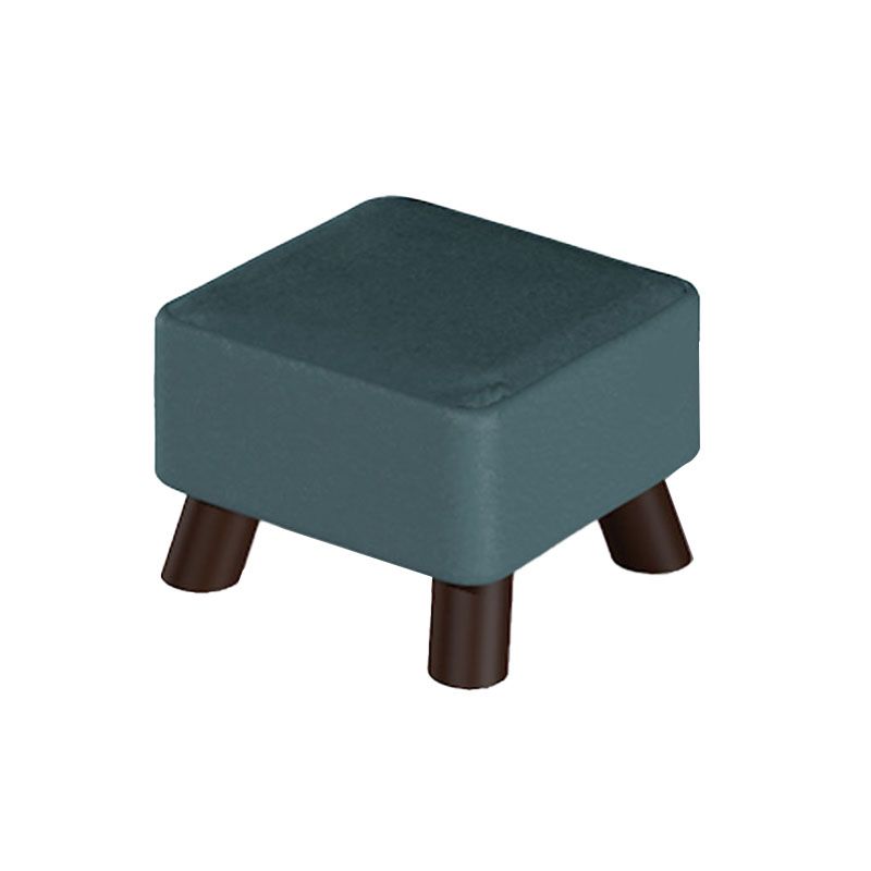 Modern Ottoman Cotton Upholstered Solid Color Square Ottoman with Legs