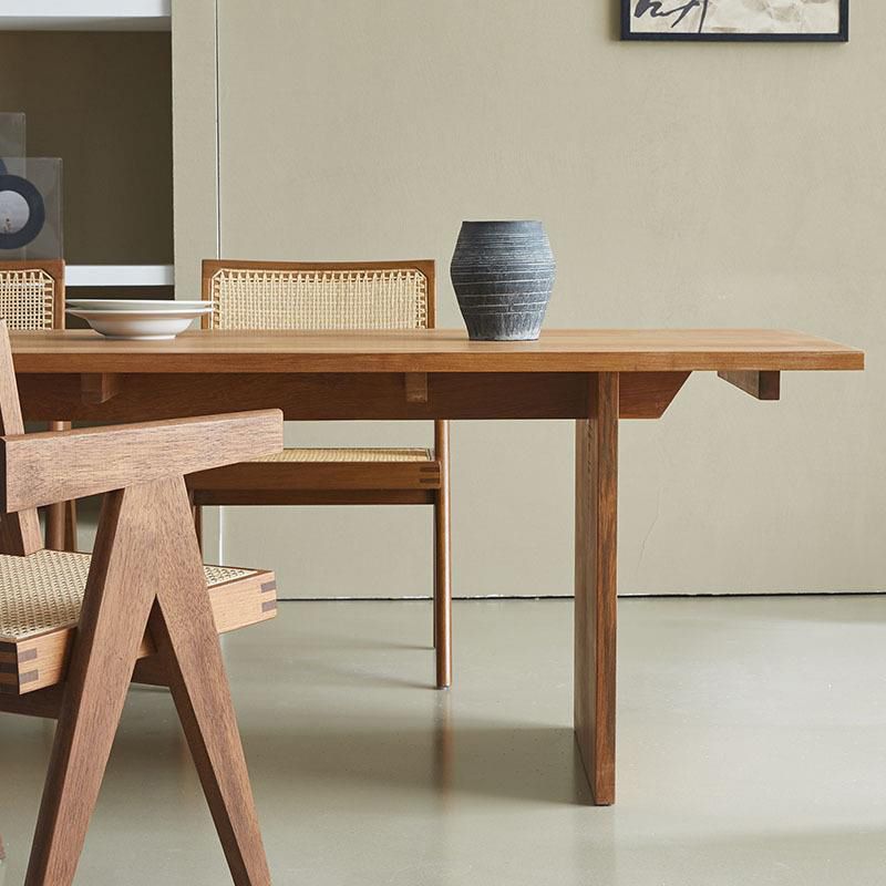 1/3/4/5 Pieces Rectangle Dining Set Solid Wood Dining Table with Wooden Chairs