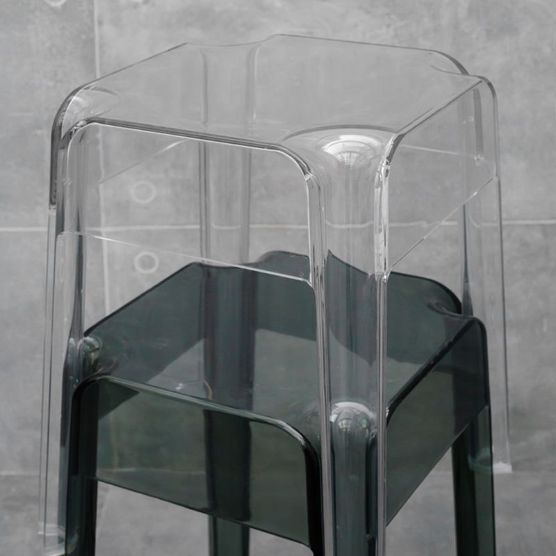 Tabouret de bar en plastique sans dossier moderne, repose-pieds carré, tabouret d'intérieur empilable