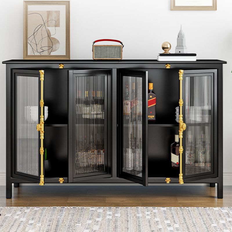 Contemporary Display Stand Metal Glass Doors Curio Cabinet with Doors