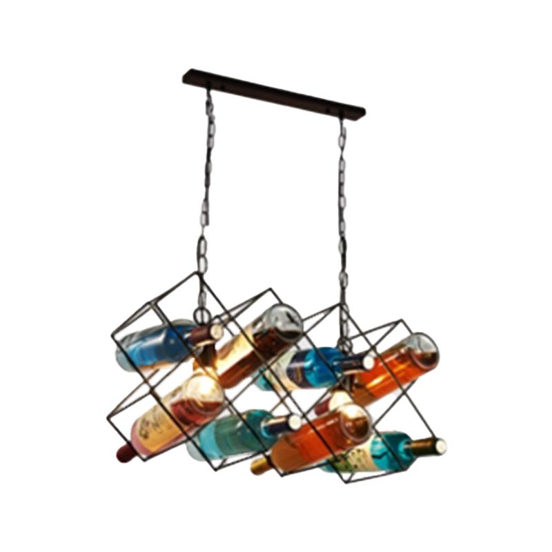 Industrial Style Hanging Lamp Wine Bottle Shape Island Light Fixture for Bar