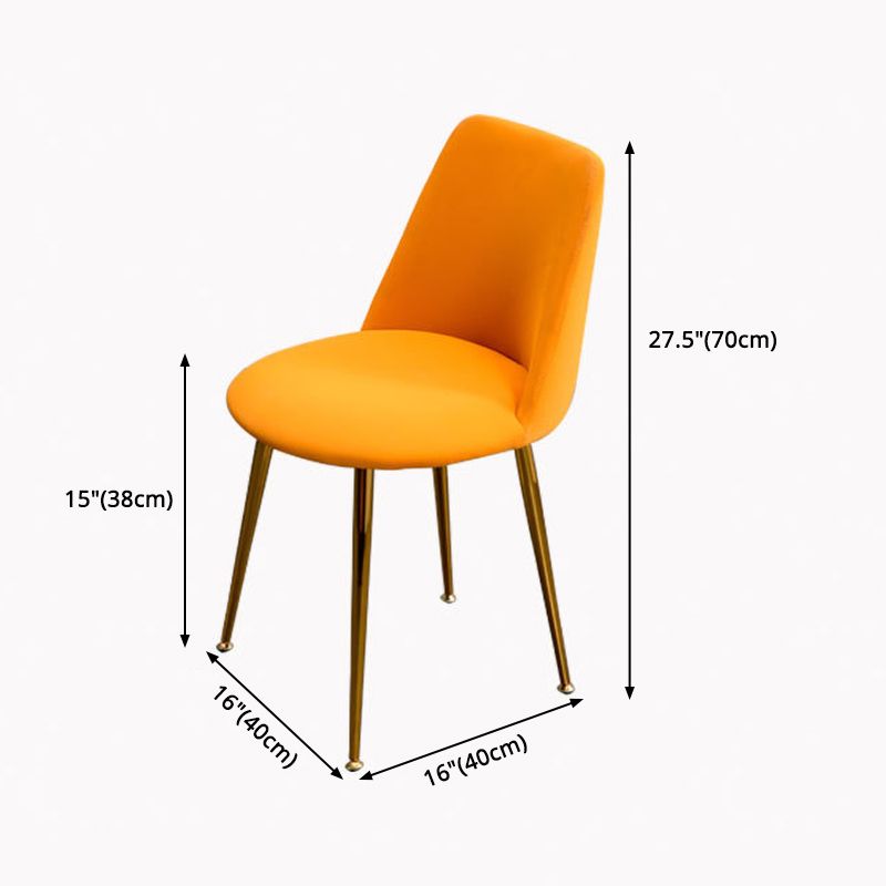 Scandinavian Glam Style Metal Solid Back Side Chair Colorful Chair Sets