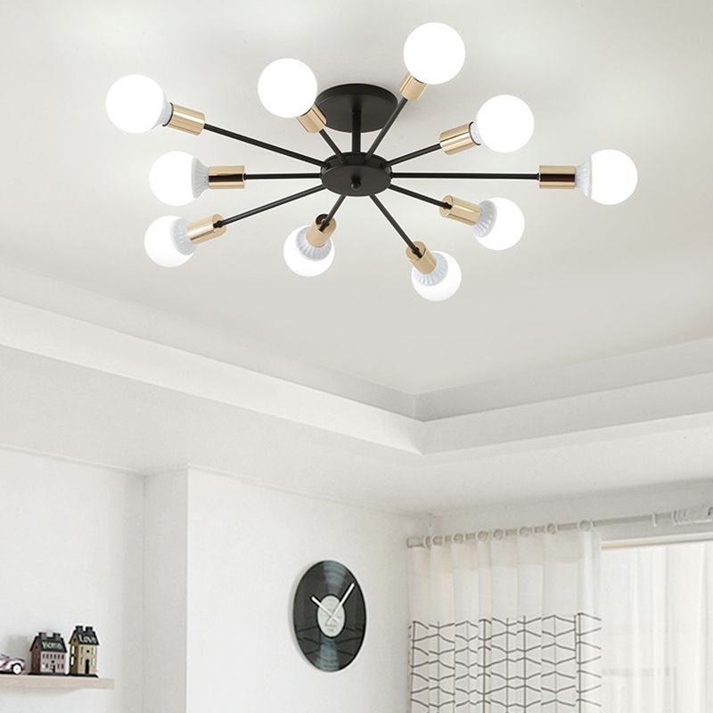 Smeedijzeren plafondlamp Modern minimalistisch huis Eetkamer Slaapkamer Studeergang Creatieve persoonlijkheid Industriële stijl lampen