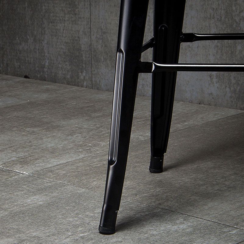 Industrial Style Armless Barstool Iron Frame Counter Stools for Cafe
